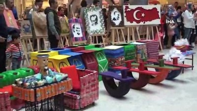  Anaokulu öğrencilerinden 'geri dönüşüm' defilesi 