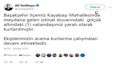 İstanbul Valisi Yerlikaya'dan çöken istinat duvarı hakkında açıklama