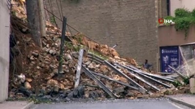 aksehir belediyesi -  Başakşehir’de çöken istinat duvarının çevresinde teknik çalışmalar devam ediyor  Videosu