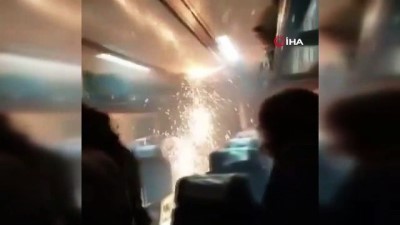 yolcu treni -  - Şili'de yolcu treni bir anda yanmaya başladı Videosu
