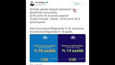 twitter -  İstanbul Valisi Ali Yerlikaya evden hırsızlık olayının geçen yılı oranla azaldığını açıkladı Videosu