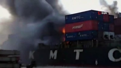 kargo gemisi -  - Tayland’da kimyasal madde taşıyan gemi yandı, en az 50 kişi hastaneye kaldırıldı Videosu