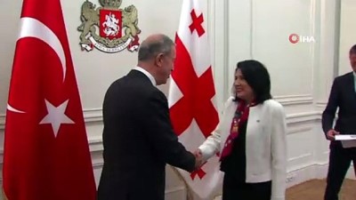  - Bakan Akar, Gürcistan Devlet Başkanı Zurabişvili İle Bir Araya Geldi