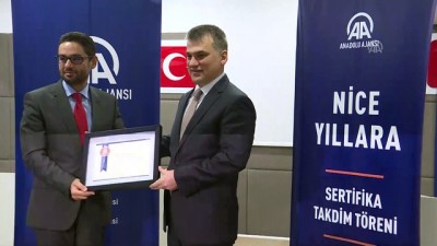 AA personeline kıdem sertifikası töreni - İSTANBUL