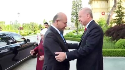  Cumhurbaşkanı Erdoğan, Irak Cumhurbaşkanı Berham Salih ile Vahdettin Köşkü’nde görüştü