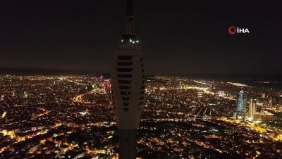 camlica -  Işıklandırılan Çamlıca Kulesi havadan görüntülendi  Videosu