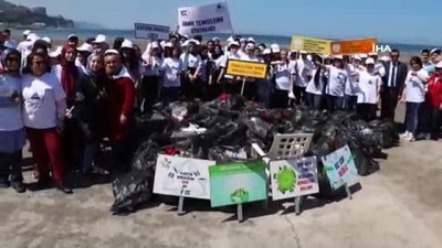 sosyal sorumluluk projesi -  Bir saatte yüzlerce çöp topladılar  Videosu