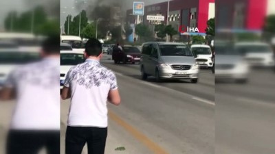  Ankara-Ayaş otoyolunda araç yangını 
