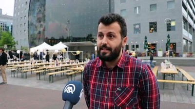 sokak iftari - Hollanda'da üniversitelilerden şehir merkezinde sokak iftarı - ROTTERDAM  Videosu