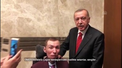 Cumhurbaşkanı Erdoğan'dan, DMD hastası Çağlar Özyiğit ile videolu paylaşım - ANKARA 
