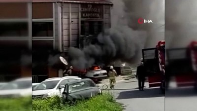  Arnavutköy’de park halindeki araç alev alev yandı 