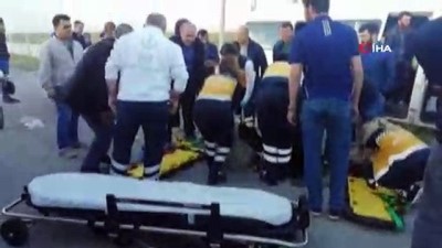 tekstil fabrikasi -  İşçi servisi kaza yaptı: 10 yaralı Videosu