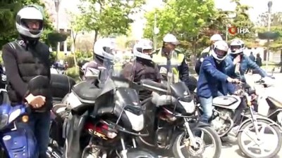  Konya’da motosiklet sürücülerine kask dağıtıldı 