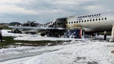 ucak kazasi - : Havada alev alan Rus uçağın içinden kaza anına ait görüntüler  Videosu