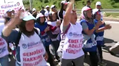  Hak - İş Konfederasyonu’nun Bolu - Ankara yürüyüşünde üçüncü gün sona erdi