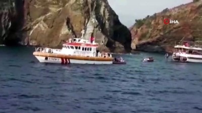 gezi teknesi -  Karaya oturan gezi teknesinin yolcularını Sahil Güvenlik böyle kurtardı Videosu