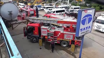 yangin yeri -  Sanayi sitesinde korkutan yangın  Videosu