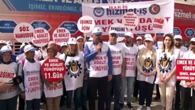 basin aciklamasi -  Hak-İş’in başlattığı yürüyüş 11. gününde devam ediyor  Videosu