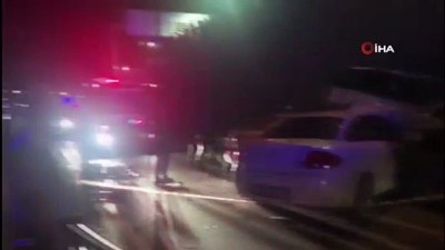 trafik kazasi -  4 aracın bir birine girdiği akıl almaz kazada 1 kişi yaraladı Videosu