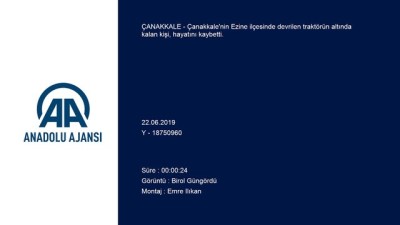 akkale - Traktör devrildi: 1 ölü - ÇANAKKALE  Videosu