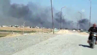 Suriye'de YPG/PKK işgalindeki bölgelerdeki tarım arazilerinde yangın - CERABLUS