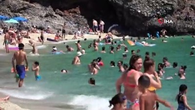 gunesli hava -  Alanya'da aşırı sıcaktan bunalan tatilciler sahile akın etti Videosu