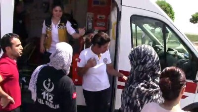 amed - Hasta taşıyan ambulans hafif ticari araçla çarpıştı: 4 yaralı - ADIYAMAN  Videosu