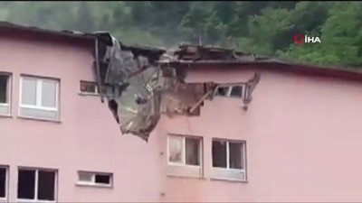 askeri helikopter -  Araklı’daki selde zarar gören okul yıkılıyor  Videosu