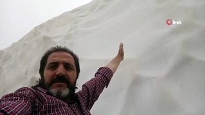 kar yiginlari -  Haziran ayında 3000 rakımda metrelerce kar  Videosu