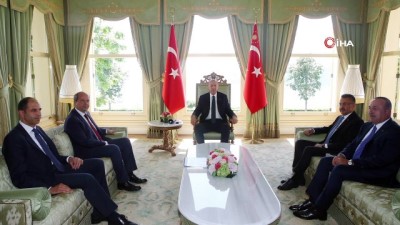  Cumhurbaşkanı Erdoğan'ı e KKTC Başbakanı Ersin Tatar'ı kabul ediyor 
