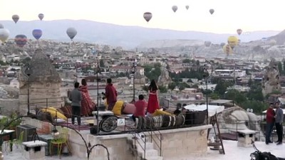 Kapadokya'da balonlar 'dekor' teraslar 'stüdyo' oldu - NEVŞEHİR 