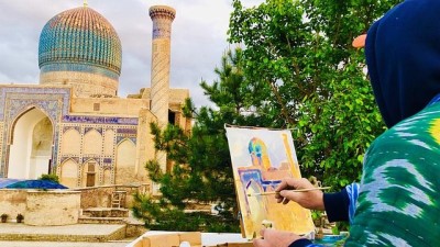 Orta Asya'nın kültür tarih hazinesini ölümsüzleştiren proje: 13 ressam iki hafta fırça salladı 
