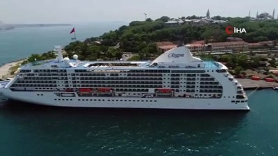 yolcu gemisi -  İstanbul’a 3.5 yıl aradan sonra gelen kruvaziyer gemisi havadan görüntülendi  Videosu