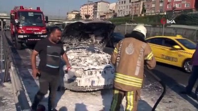 trafik yogunlugu -  E-5 Karayolunda araç yangını  Videosu