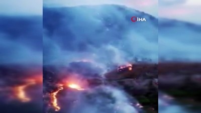 siddetli ruzgar -  Muğla’nın ciğerlerini yakan yangın havadan görüntülendi Videosu