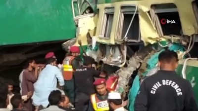 tren kazasi -  - Pakistan'daki tren kazasında ölü sayısı 21'e yükseldi Videosu