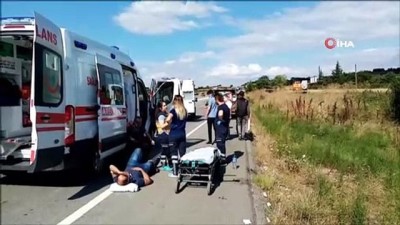 zincirleme kaza -  Tekirdağ’da zincirleme kaza: 4 yaralı Videosu