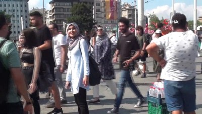  Taksim’de bir kadının yardım çığlıkları kameralara yansıdı