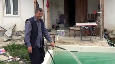  Emekli astsubay torunları için köye havuz yaptı 