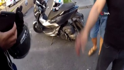  E-5 Karayolu’nda motosikletlinin metrelerce sürüklendiği kaza kamerada 
