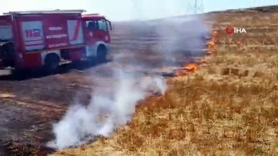 tarim arazisi -  Tarlada yakılan anız 300 dönümlük alana yayıldı Videosu
