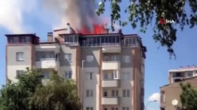 cati kati -  6 katlı binanın çatısı alev alev yandı  Videosu