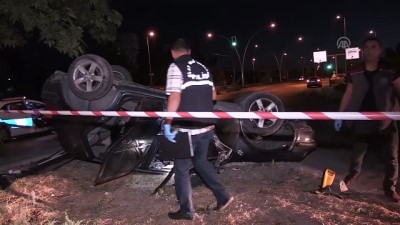 Başkentte devrilen otomobilin sürücüsü öldü 