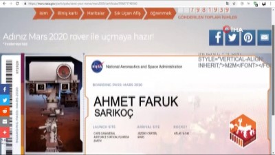 rekor -  2,5 milyon Türk ismini Mars’a göndermek istiyor  Videosu