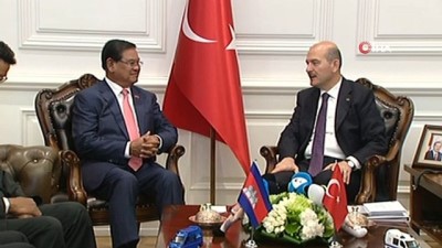  İçişleri Bakanı Soylu, Kamboçya Başbakan Yardımcısı ve İçişleri Bakanı Samdech Krolahom Sar Kheng'i kabul etti 