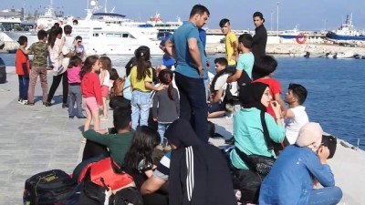 korkuluk -  Ölüme yolculuktaki 5 şişme botta 180 göçmen yakalandı  Videosu