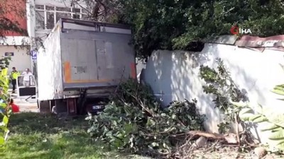 saglik ocagi -  Yasak olan yokuşa giren kamyonet freni patlayınca ağaçları yerinden söktü  Videosu