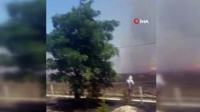 borlu -  Isparta’da arazi yangınında hububat ekili alan yandı  Videosu