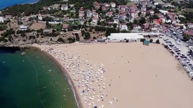 Sicaktan Bunalan Istanbullularin Tiklim Tiklim Doldurdugu Riva Merkez Plaji Havadan Goruntulendi