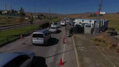bayram tedbirleri -  Jandarma ve polisten trafik denetimi havadan görüntülendi  Videosu